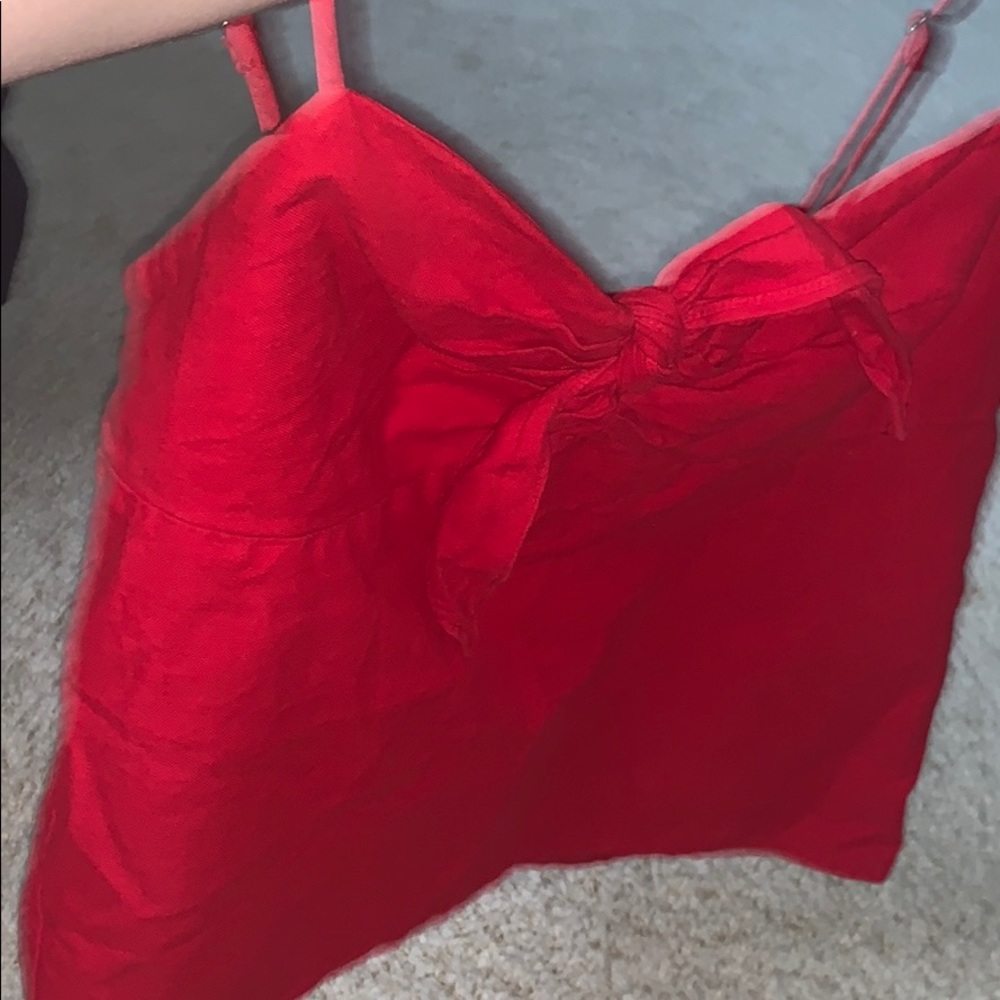 brandy melville red tie top